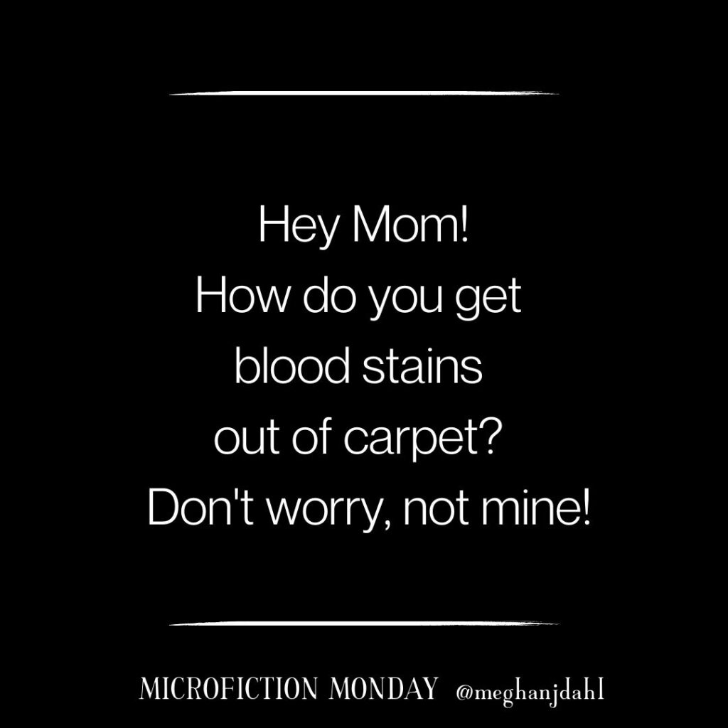 Hey Mom! How do you get blood stains out of carpet? Don't worry - not mine!